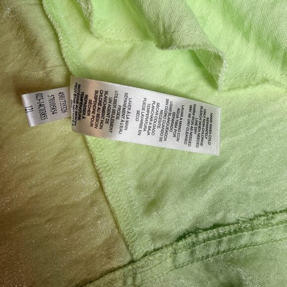 Chicos Womens Kimono Topper Open Front Chartreuse Green Flowy Artsy Sz 2 M - Picture 7 of 10